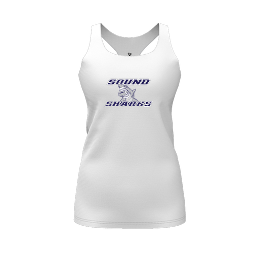 [FT0TRBWH-FYS-LOGO1] Decker Racerback Tank Top (Female Youth S, White, Logo 1)