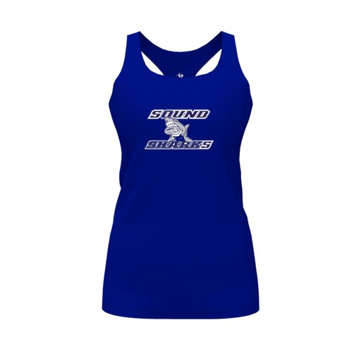 [FT0TRBRY-FYS-LOGO1] Decker Racerback Tank Top (Female Youth S, Royal, Logo 1)