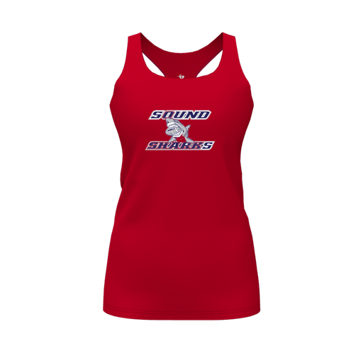 [FT0TRBRD-FYS-LOGO1] Decker Racerback Tank Top (Female Youth S, Red, Logo 1)