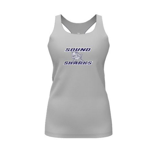 [FT0TRBGY-FYS-LOGO1] Decker Racerback Tank Top (Female Youth S, Gray, Logo 1)