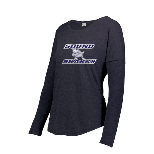 [FTLCUBNV-FAXS-LOGO1] Decker Women's Tri-Blend T-Shirt - Long Sleeve (Female Adult XS, Navy, Logo 1)